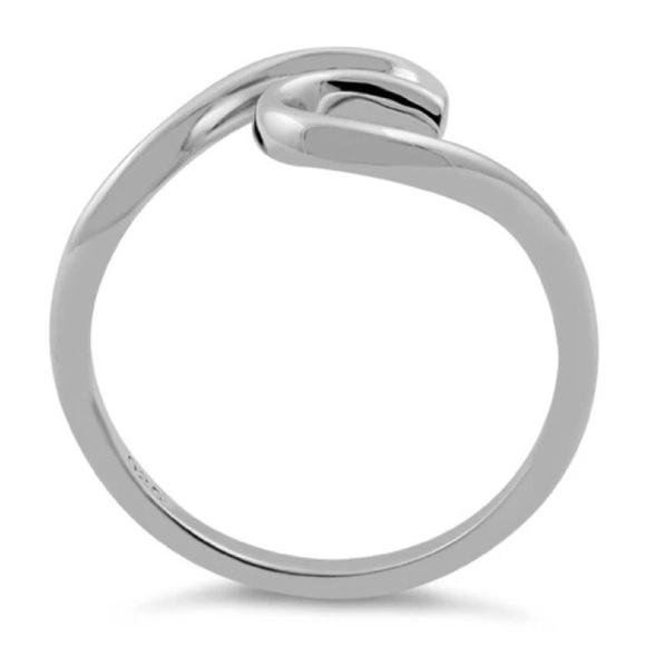 925 STERLING SILVER Ocean Wave High Polished Ring - Picture 12 of 13